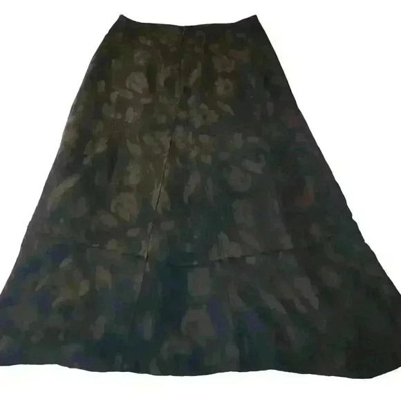 J. Jill Skirt Womens Size 6 Petite Brown Floral Brocade Lined Midi Whimsygoth - Picture 1 of 16
